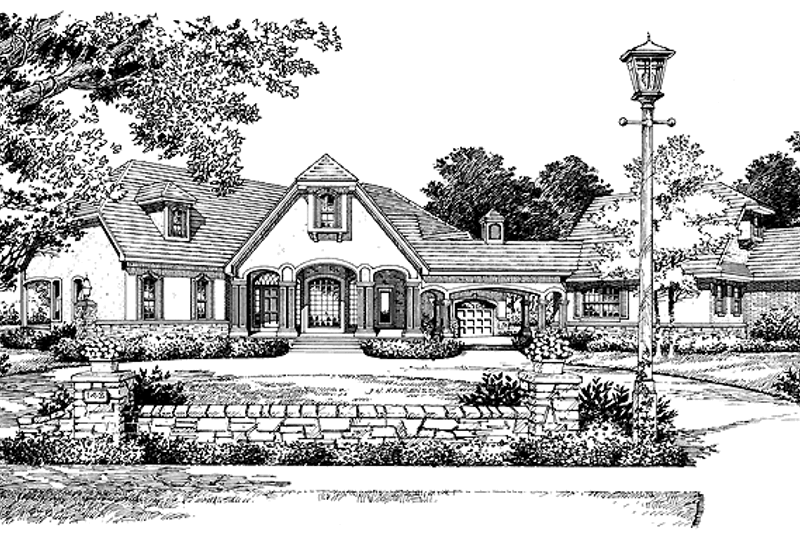 Dream House Plan - Mediterranean Exterior - Front Elevation Plan #417-558