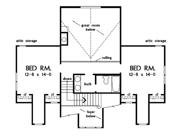 Country Floor Plan - Upper Floor Plan #929-203