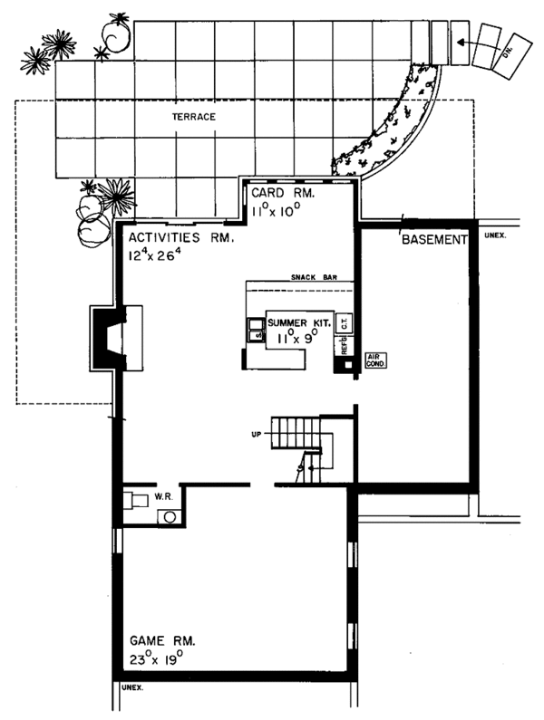 Home Plan - Contemporary Floor Plan - Lower Floor Plan #72-639