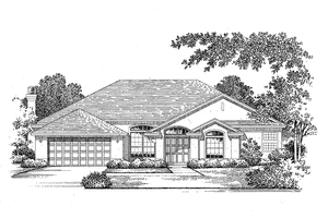 House Plan Design - Exterior - Front Elevation for Mediterranean House Plan #999-24 - 4 bed, 2.5 bath