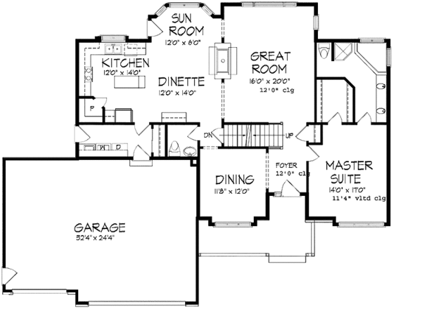 Architectural House Design - Country Floor Plan - Main Floor Plan #320-1509