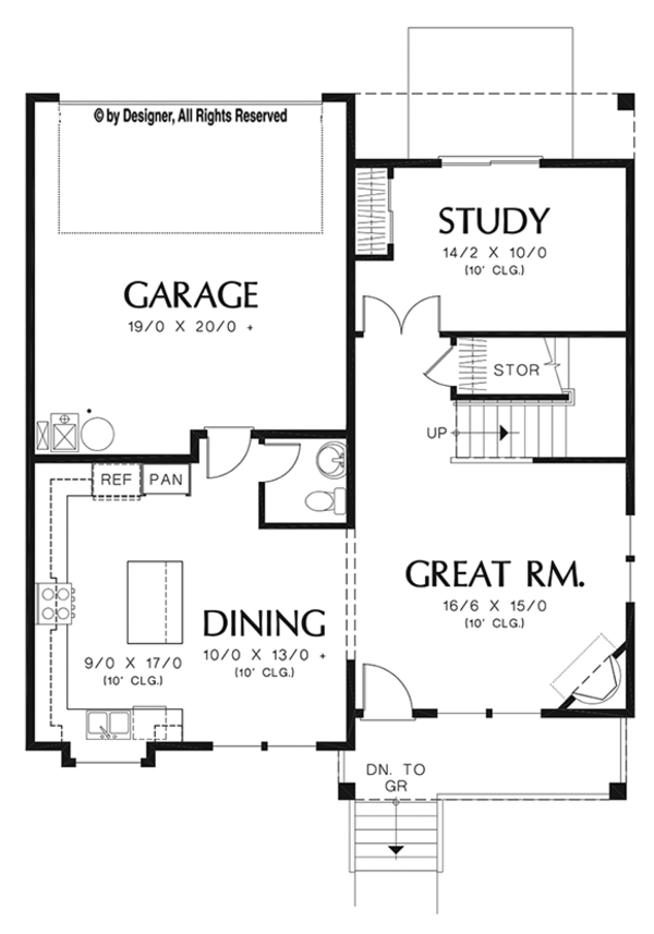 Architectural House Design - Craftsman Floor Plan - Main Floor Plan #48-919