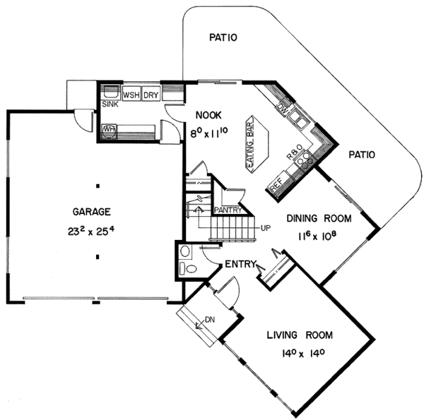 House Plan Design - Contemporary Floor Plan - Main Floor Plan #60-704