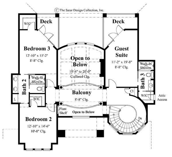 European Floor Plan - Upper Floor Plan #930-259