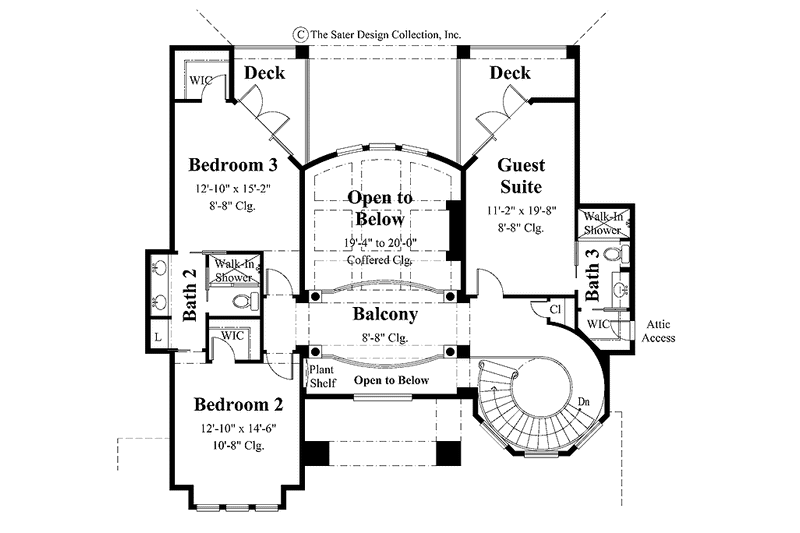 Home Plan - Floor Plan - Upper Floor for European House Plan #930-259 - 4 bed, 3.5 bath