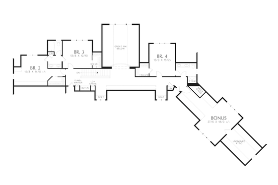 Floor Plan - Upper Floor for Craftsman House Plan #48-909 - 5 bed, 4.5 bath