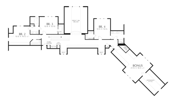Architectural House Design - Craftsman Floor Plan - Upper Floor Plan #48-909