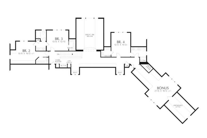 Architectural House Design - Floor Plan - Upper Floor for Craftsman House Plan #48-909 - 5 bed, 4.5 bath