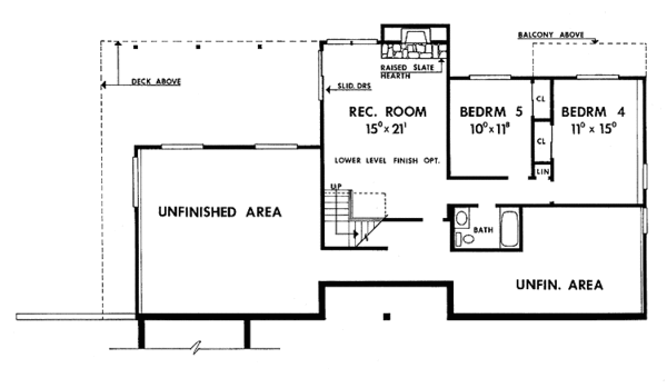 Architectural House Design - Ranch Floor Plan - Lower Floor Plan #314-208