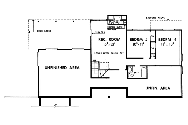 Home Plan - Floor Plan - Lower Floor for Ranch House Plan #314-208 - 3 bed, 2 bath