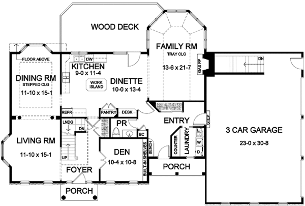 House Plan Design - Classical Floor Plan - Main Floor Plan #328-418