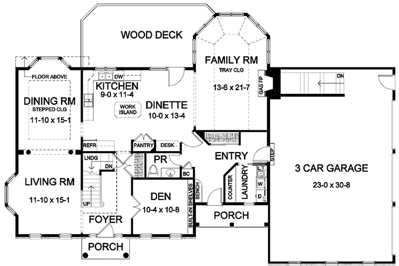 Dream House Plan - Floor Plan - Main Floor for Classical House Plan #328-418 - 4 bed, 2.5 bath