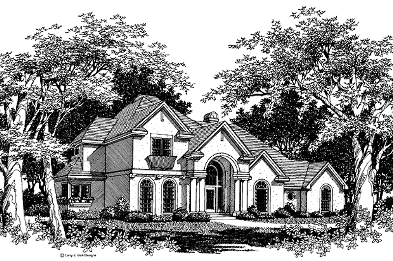 Architectural House Design - Exterior - Front Elevation 3 for Mediterranean House Plan #952-31 - 4 bed, 3.5 bath