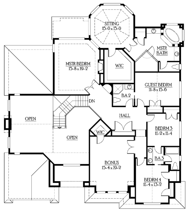 Dream House Plan - Craftsman Floor Plan - Upper Floor Plan #132-350