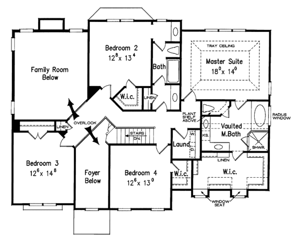 Home Plan - Classical Floor Plan - Upper Floor Plan #927-595