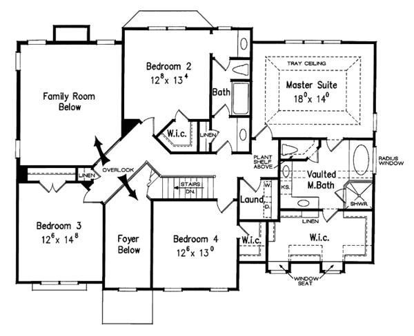Architectural House Design - Classical Floor Plan - Upper Floor Plan #927-595