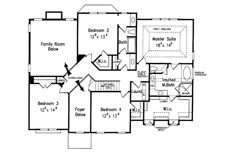 Home Plan - Floor Plan - Upper Floor for Classical House Plan #927-595 - 4 bed, 2.5 bath