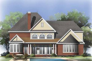 Exterior - Rear Elevation for Traditional House Plan #929-828 - 4 bed, 4.5 bath
