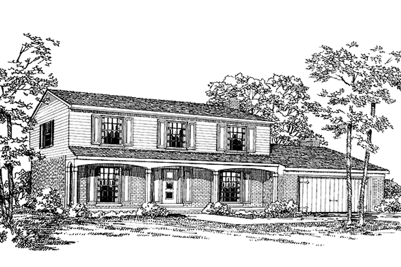 Architectural House Design - Exterior - Front Elevation 3 for Colonial House Plan #72-549 - 4 bed, 2.5 bath