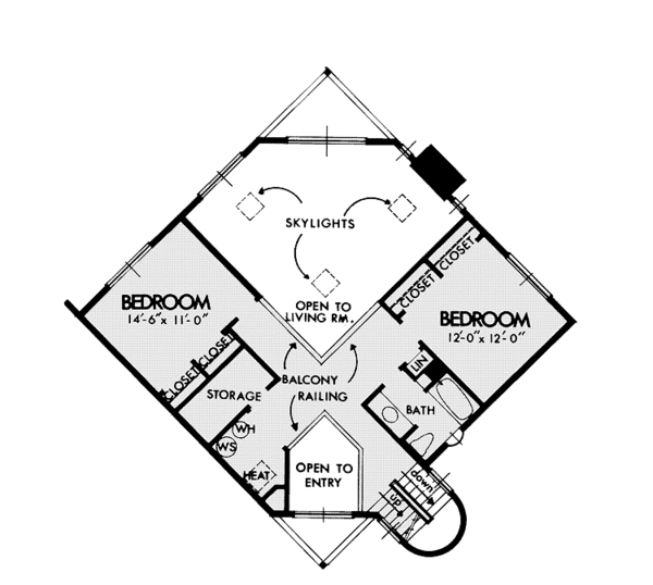Home Plan - Contemporary Floor Plan - Upper Floor Plan #320-1018