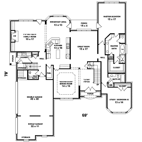 European Floor Plan - Main Floor Plan #81-629