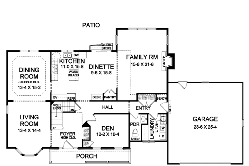 House Plan Design - Floor Plan - Main Floor for Traditional House Plan #328-325 - 4 bed, 2.5 bath