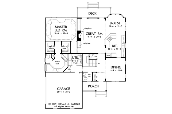 Floor Plan - Main Floor for Traditional House Plan #929-561 - 3 bed, 2.5 bath
