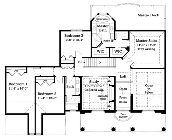 Architectural House Design - Classical Floor Plan - Upper Floor Plan #930-251