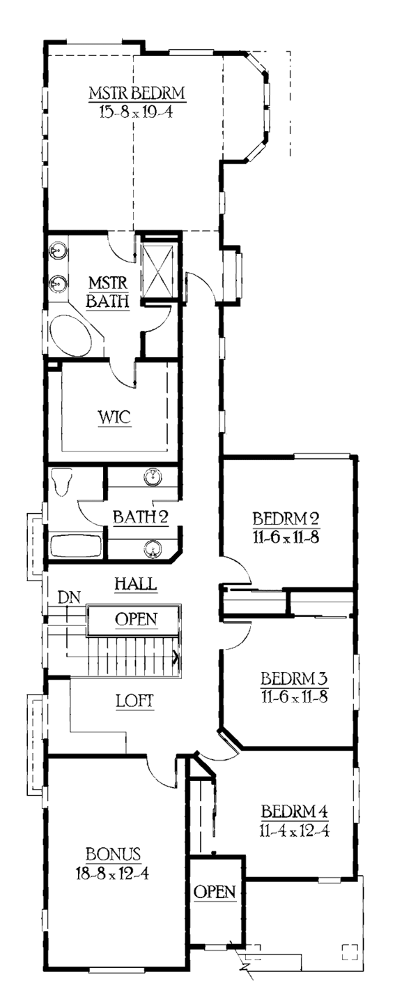 Architectural House Design - Craftsman Floor Plan - Upper Floor Plan #132-388