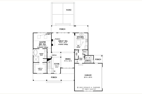 Floor Plan - Main Floor for Modern House Plan #929-1174 - 3 bed, 2.5 bath