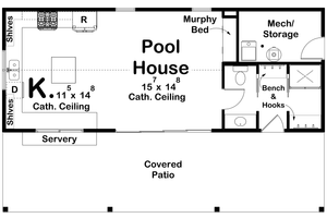 Floor Plan - Main Floor for Modern House Plan #455-650, 1 bath