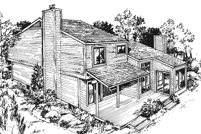Architectural House Design - Prairie Exterior - Front Elevation Plan #320-1306