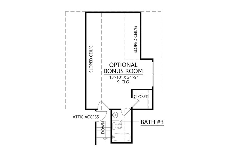 Architectural House Design - Floor Plan - Upper Floor for Farmhouse House Plan #1074-4 - 3 bed, 3.5 bath