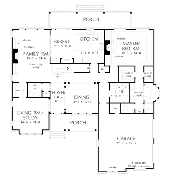 Dream House Plan - Traditional Floor Plan - Main Floor Plan #929-559