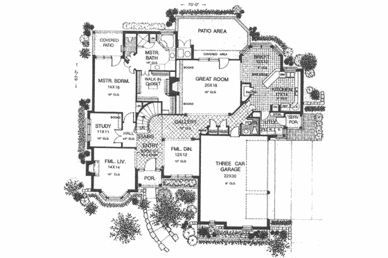 Floor Plan - Main Floor for European House Plan #310-228 - 5 bed, 4.5 bath
