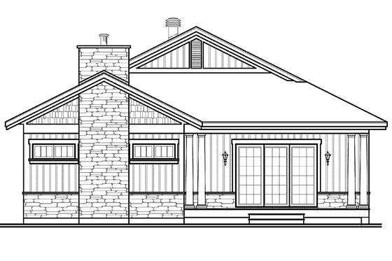 Exterior - Rear Elevation for Traditional House Plan #23-2531 - 3 bed, 2 bath