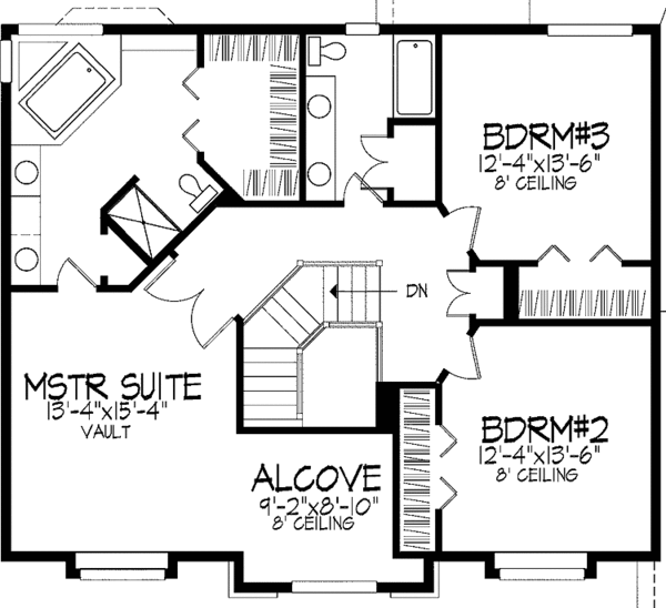 Architectural House Design - Country Floor Plan - Upper Floor Plan #51-918