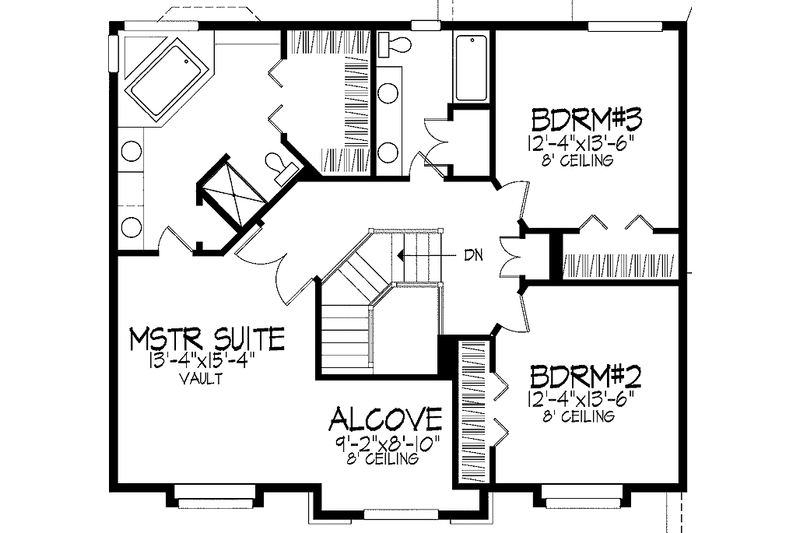 Home Plan - Floor Plan - Upper Floor for Country House Plan #51-918 - 3 bed, 2.5 bath