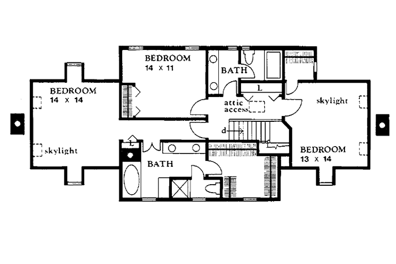 Architectural House Design - Floor Plan - Upper Floor for Country House Plan #1016-49 - 3 bed, 2.5 bath