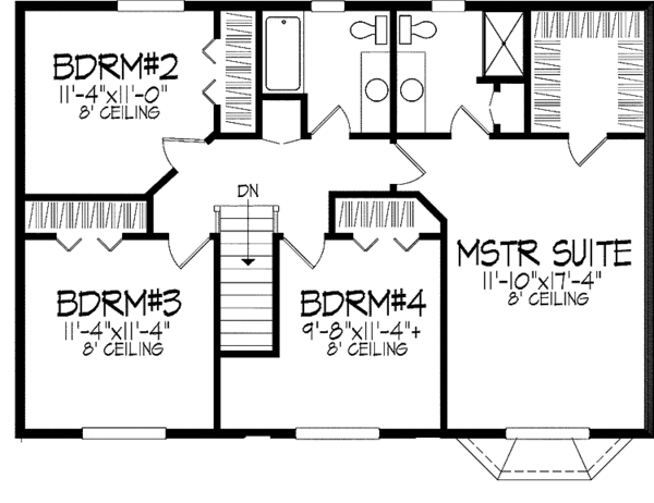 House Design - European Floor Plan - Upper Floor Plan #51-722