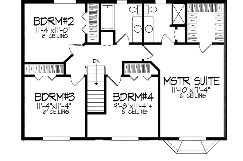 Home Plan - Floor Plan - Upper Floor for European House Plan #51-722 - 4 bed, 2.5 bath