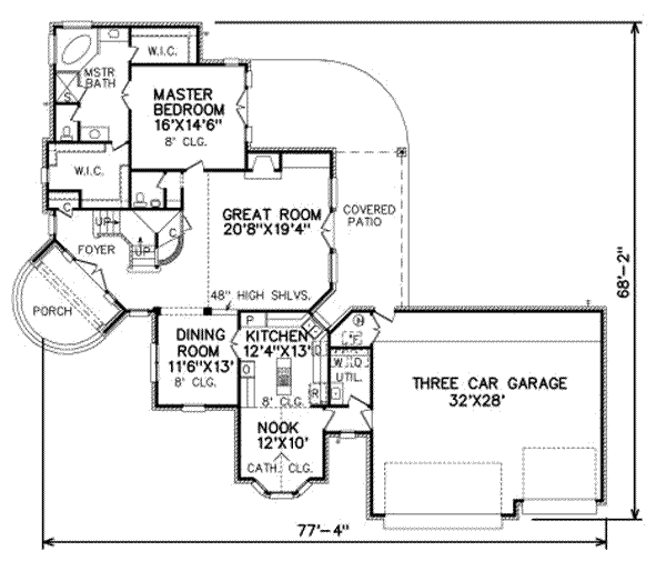 European Floor Plan - Main Floor Plan #65-352