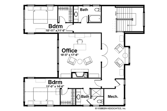 Floor Plan - Upper Floor for Craftsman House Plan #928-171 - 3 bed, 3.5 bath