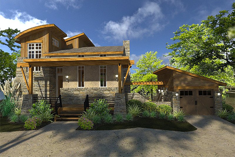 Home Plan - Contemporary Exterior - Front Elevation Plan #120-190