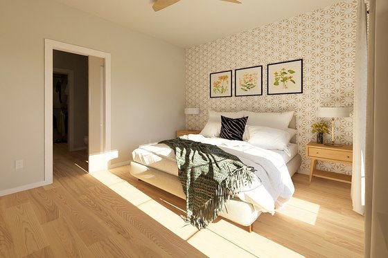 Interior - Master Bedroom 1 for Ranch House Plan #126-246 - 2 bed, 2 bath