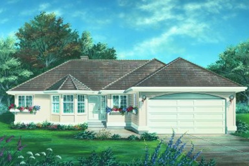 Exterior - Front Elevation 2 for Traditional House Plan #47-617 - 3 bed, 2 bath