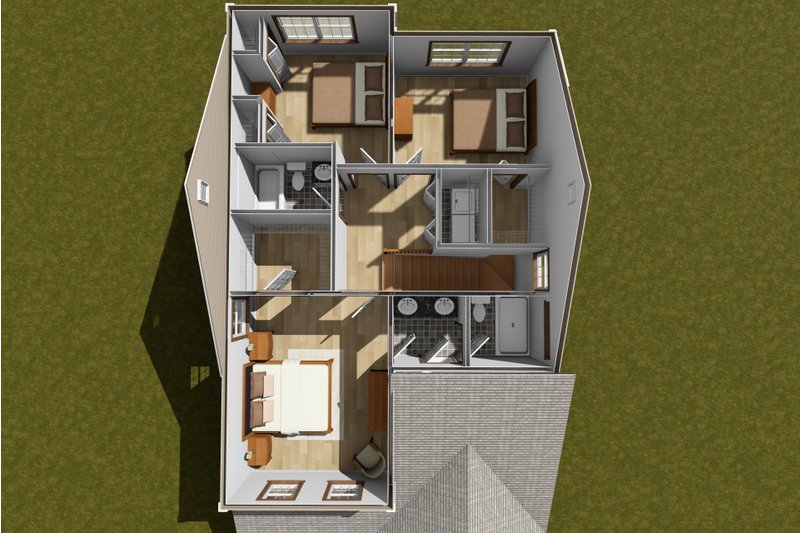 Architectural House Design - Floor Plan - Upper Floor 1 for Cottage House Plan #513-2345 - 3 bed, 2.5 bath