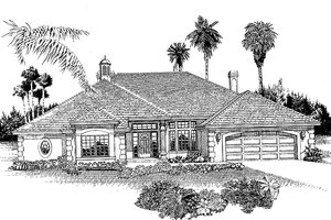 Dream House Plan - Exterior - Front Elevation for Mediterranean House Plan #417-470 - 4 bed, 3 bath