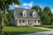 Traditional Style House Plan - 3 Beds 2 Baths 1541 Sq/Ft Plan #17-216 Exterior 