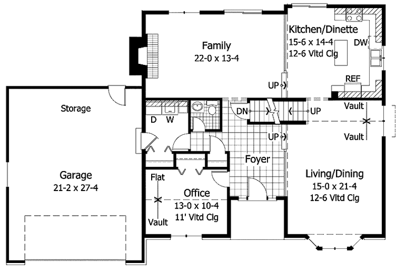 Dream House Plan - Floor Plan - Main Floor for Colonial House Plan #51-718 - 3 bed, 2.5 bath